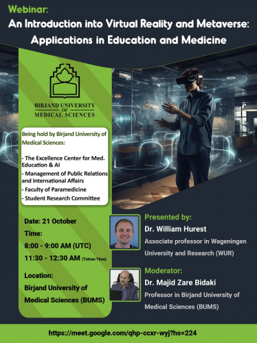 Webinar: An Introduction into Virtual Reality and Metaverse: Applications in Education and Medicine