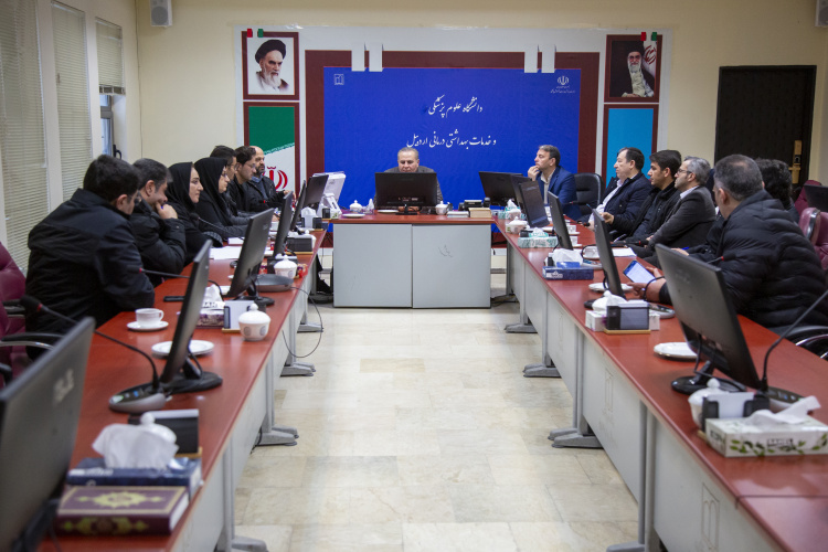 جلسه هماهنگی بهسازی فضای فیزیکی بیمارستان فاطمی اردبیل