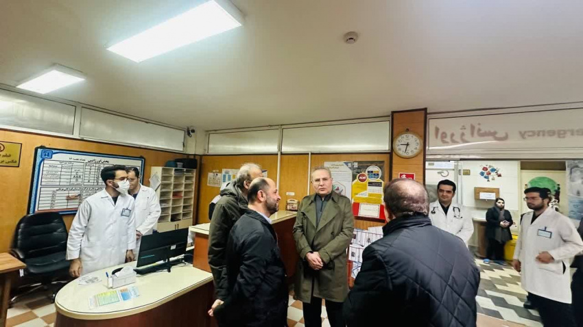 بازدید شبانگاهی دکتر بهزاد داورنیا، سرپرست دانشگاه از بیمارستان بوعلی اردبیل