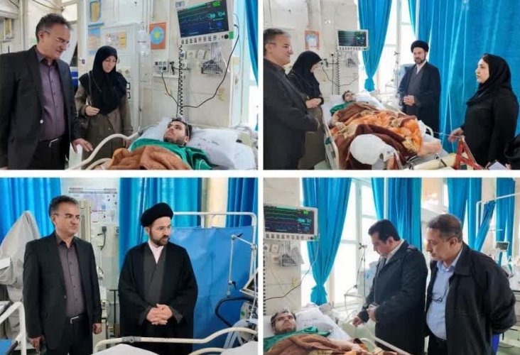 عیادت مسئولین دانشگاه علوم پزشکی اردبیل از دانشجویان مصدوم دانشکده پرستاری گرمی