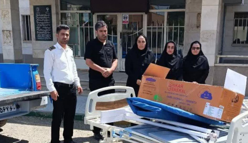 اهدای تخت، تشک مواج، پمپ تشک مواج و برخی لوازم مصرفی توسط خانواده مرحومه شاهماری به بیمارستان ولایت گرمی