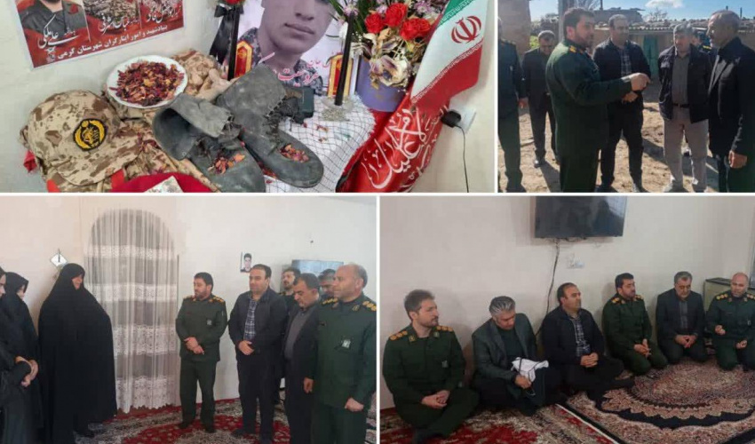 دیدار مسئولان بسیج جامعه پزشکی اردبیل با سه خانواده شهید جنگ رمضان در مناطق مرزی گرمی