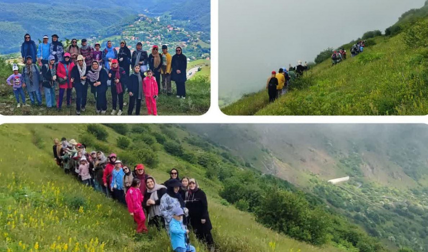 برگزاری برنامه گلگشت و طبیعت‌گردی بانوان شاغل ستاد مرکزی دانشگاه علوم پزشکی اردبیل در منطقه فندقلوی نمین