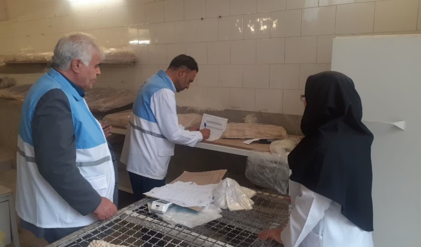 بازدید معاون اجرایی و مدیر سلامت محیط و کار دانشگاه از نانوایی بیمارستان علوی